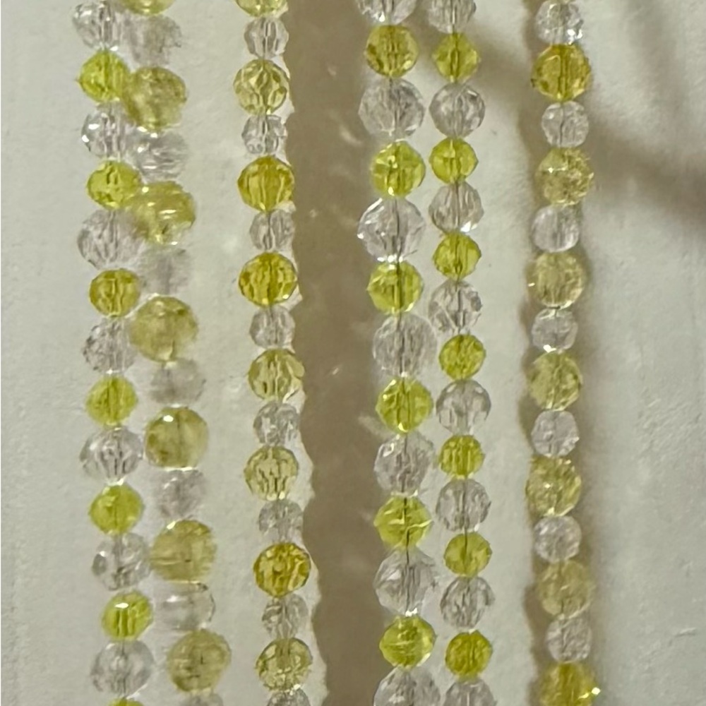Elegant Yellow and Clear Beaded Suncatcher